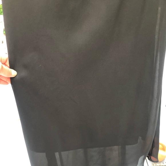 B Moss size 14  black one shoulder dress lined ,semi sheer detail NWOT - Picture 9 of 15
